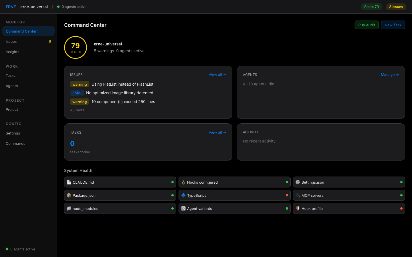 ERNE Command Center Dashboard
