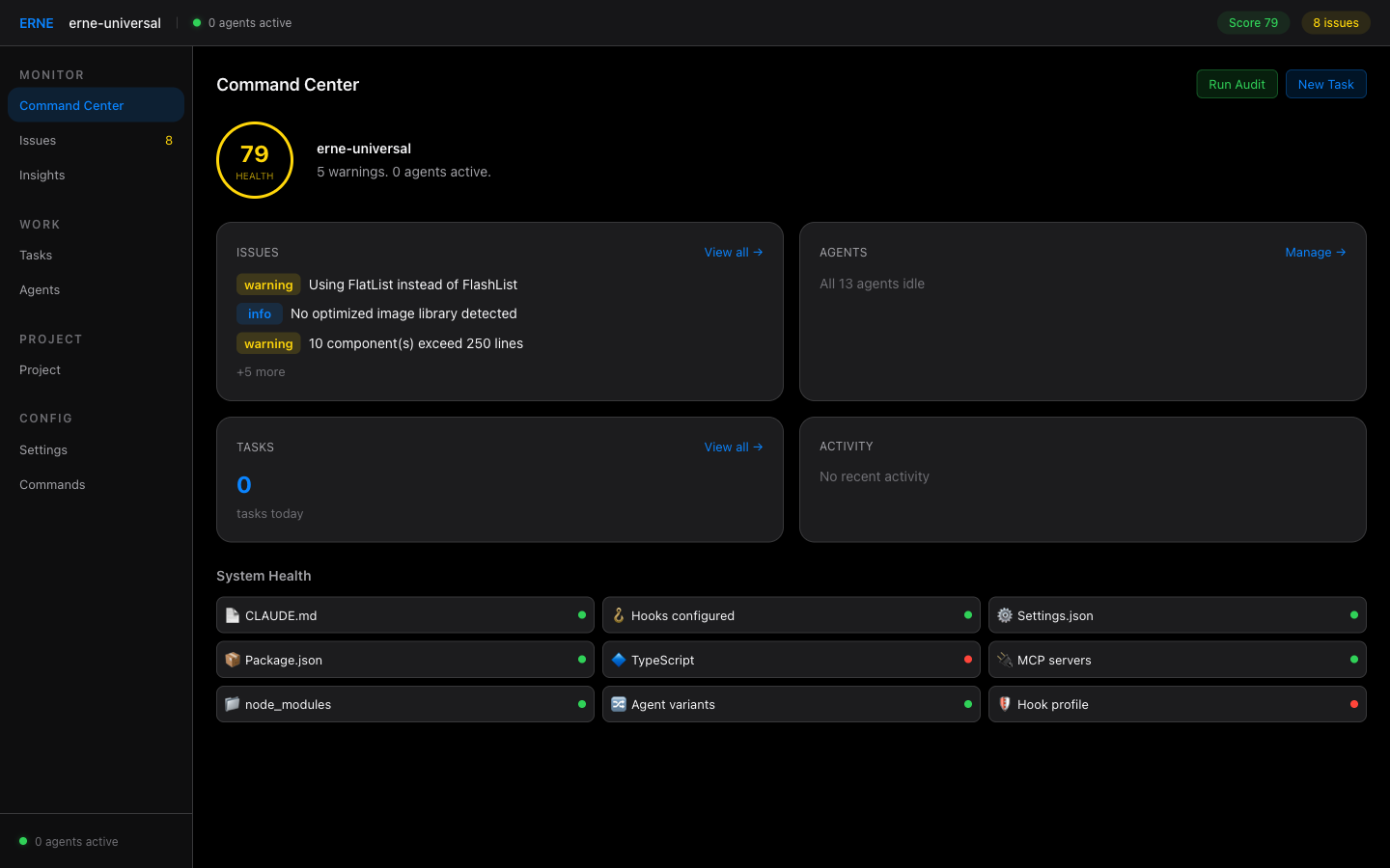 ERNE Command Center Dashboard